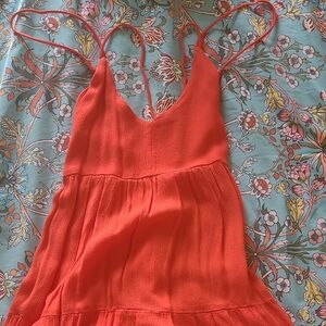 Vibrant Coral Sleeveless Dress